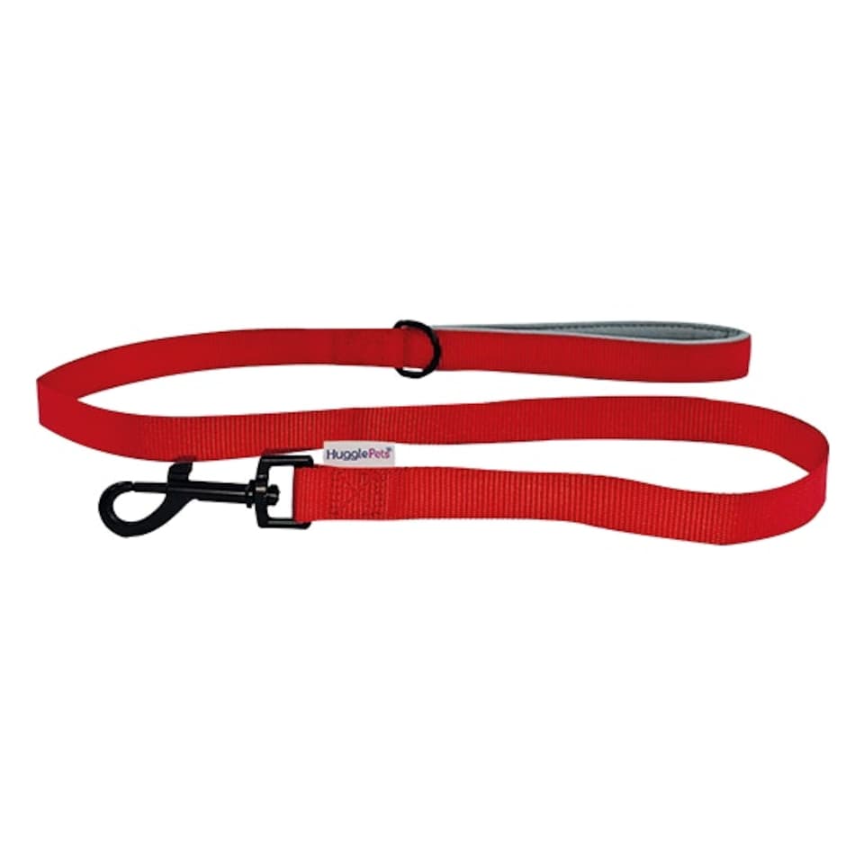 image 1 of HugglePets Padded Nylon Weatherproof Dog Lead Red