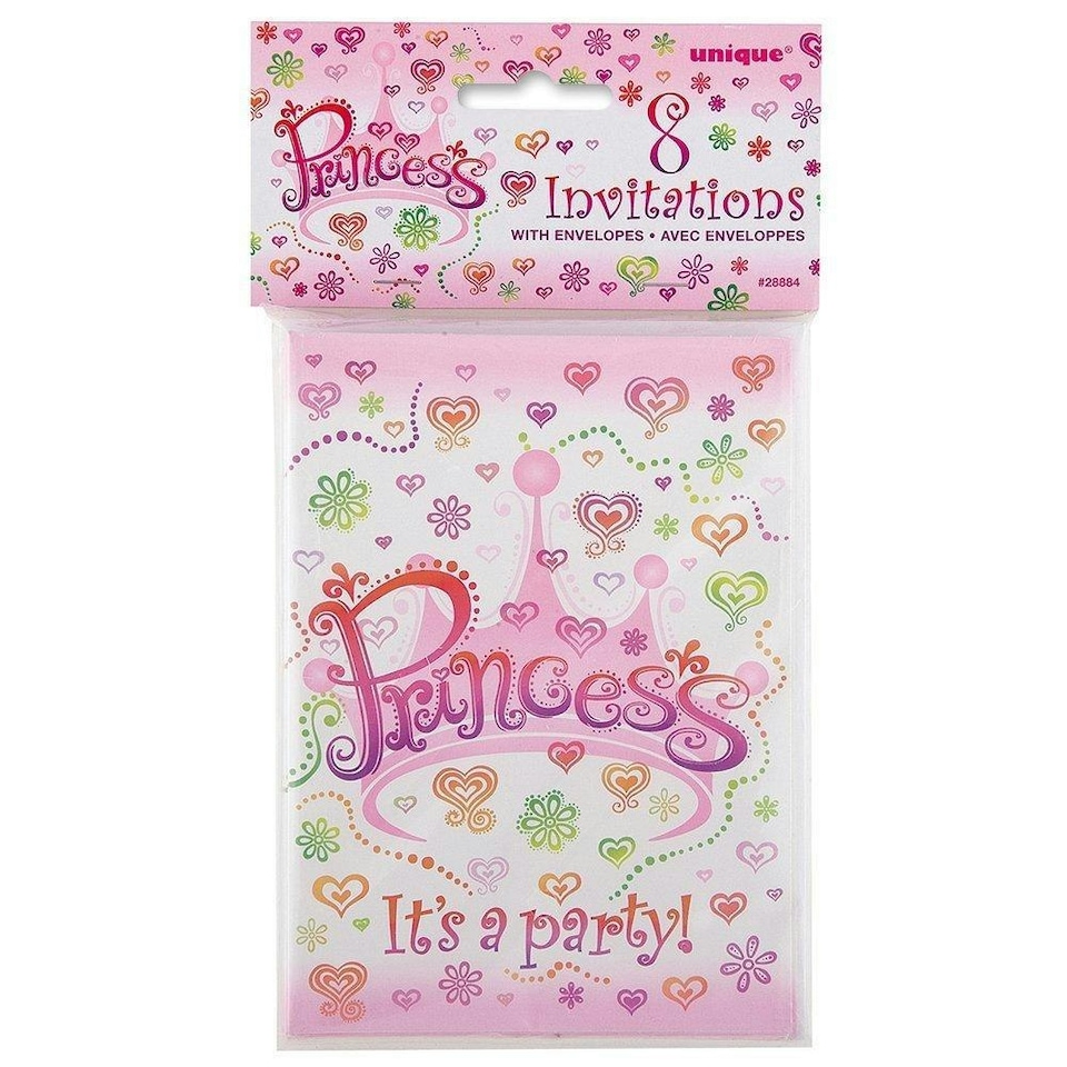 image 1 of Unique Party Princess Diva Invitations (Pack of 8) - White/Pink/Green - One Size