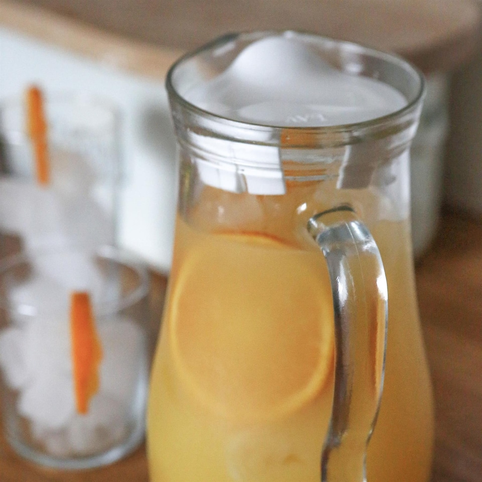 image 1 of LAV Misket Glass Water Jug with Silicone Lid - 1.8L - Clear/White