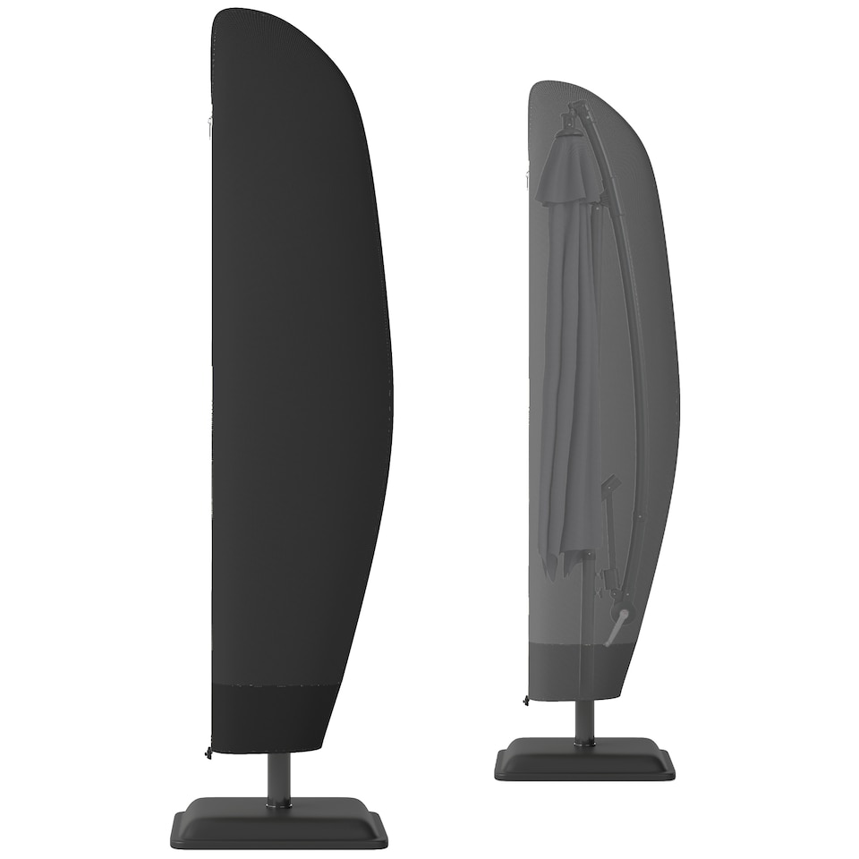 image 1 of Outsunny Parasol Cover, Patio Cantilever Cover, Banana Umbrella Cover Black | Black | Black | Φ56 x 220 cm | 1