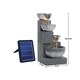 image 3 of Living and Home Solar Water Fountain Rockery 4-Tier Bowls with LED Light | Grey