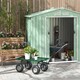 image 8 of Garden Trolley Cart with Pneumatic Wheels and Rotating Handle, Green | Green | Green