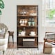 image 1 of Industrial 4 Tier Bookcase Storage Cabinet Rustic Brown Brown | One Size