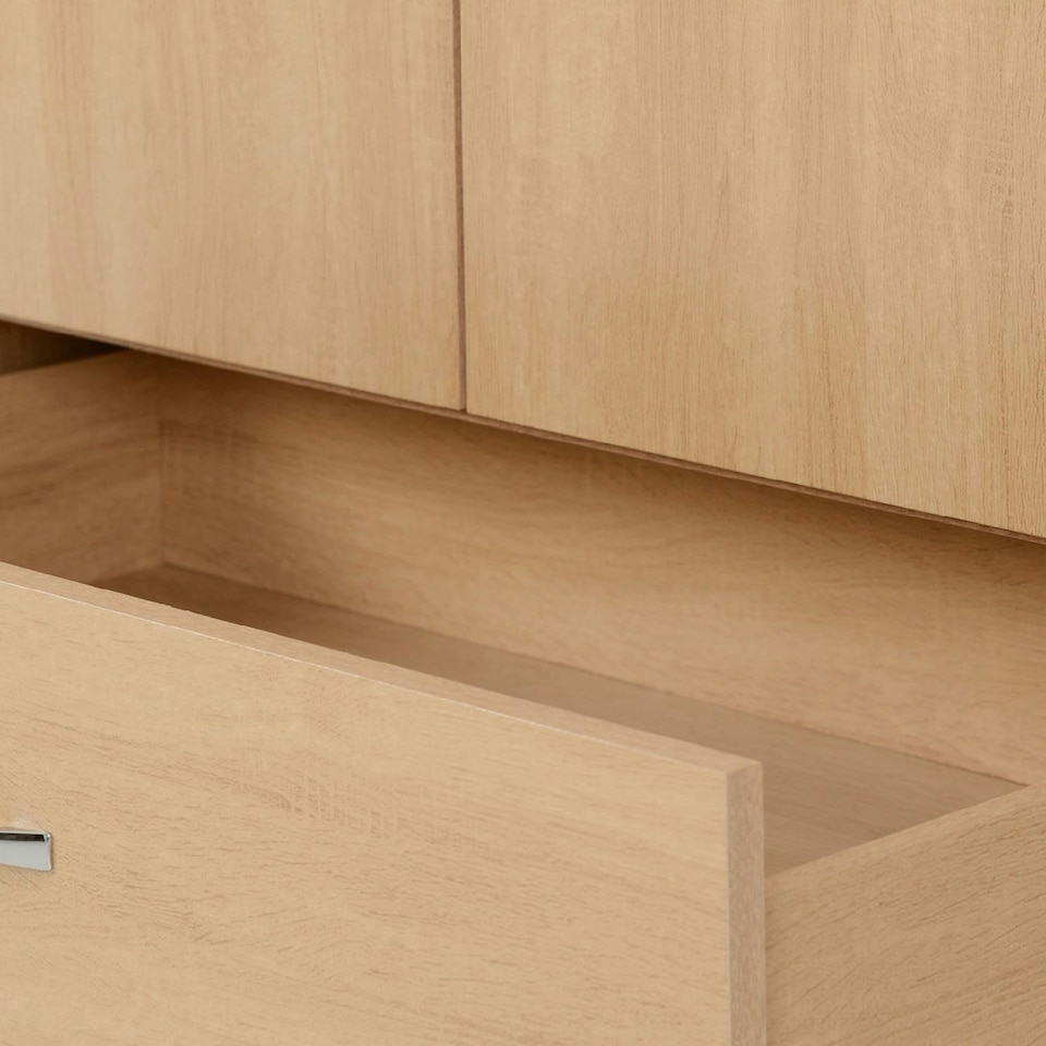 image 1 of Nevada 2 Door 1 Drawer Wardrobe - L52 x W78 x H182.5 cm - Sonoma Oak Effect | Brown | Sonoma Oak