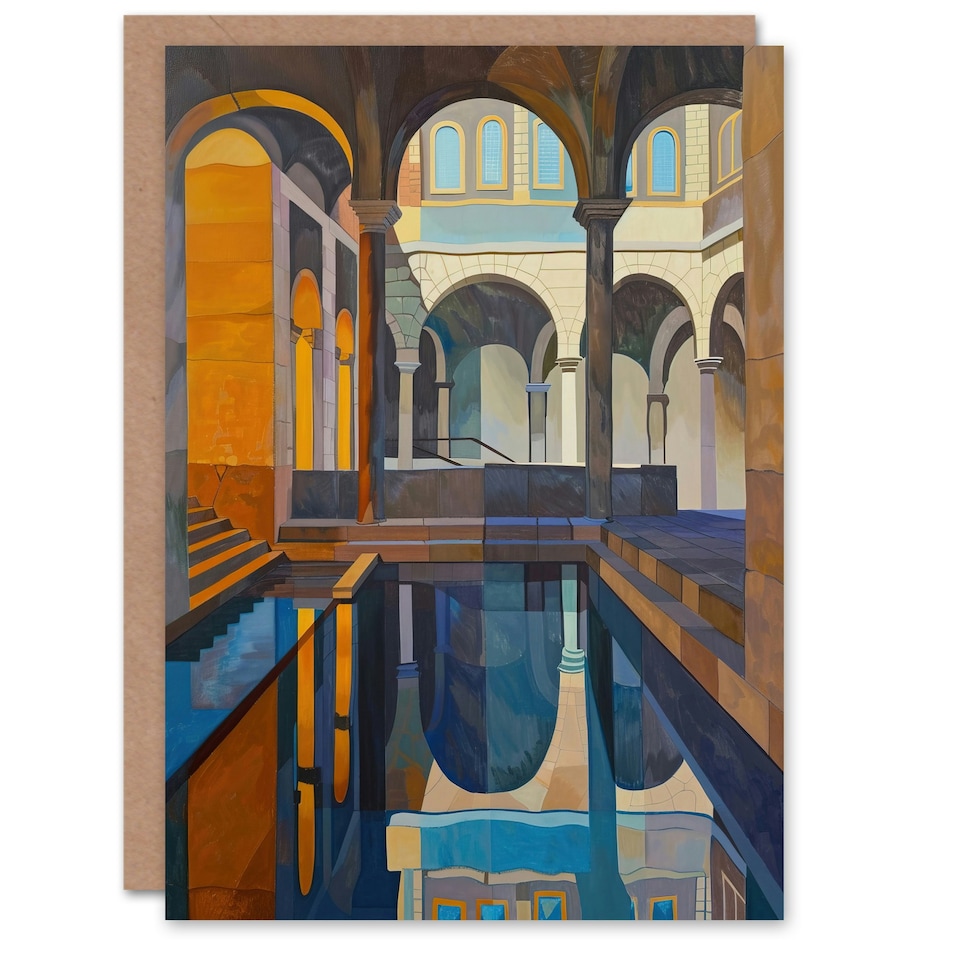 image 1 of Lawren Harris Columns Arch Orange Him Her Birthday Card