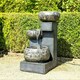 image 3 of Primrose Tavira Tiered Bowls Stone Effect Water Feature With LEDs Grey 66cm