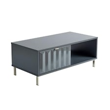 Coffee Table 1 Drawer High Gloss Living Room Storage Furniture 1 Meter Wide Grey