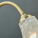 image 1 of ValueLights Antique Brass And Decorative Glass Swan Neck Touch Bedside Table Lamp