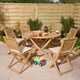 image 4 of Rowlinson Ashdown Folding 6 Seat Round Dining Set with Cushions N/A | Natural