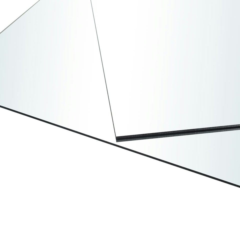 image 1 of Living and Home 4 Pcs Acrylic Adhesive Wall Mirror - 30cm