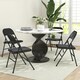 image 2 of HOMCOM 4 Pack Linen-Look Padded Folding Chairs with Cushioned Seat Black 