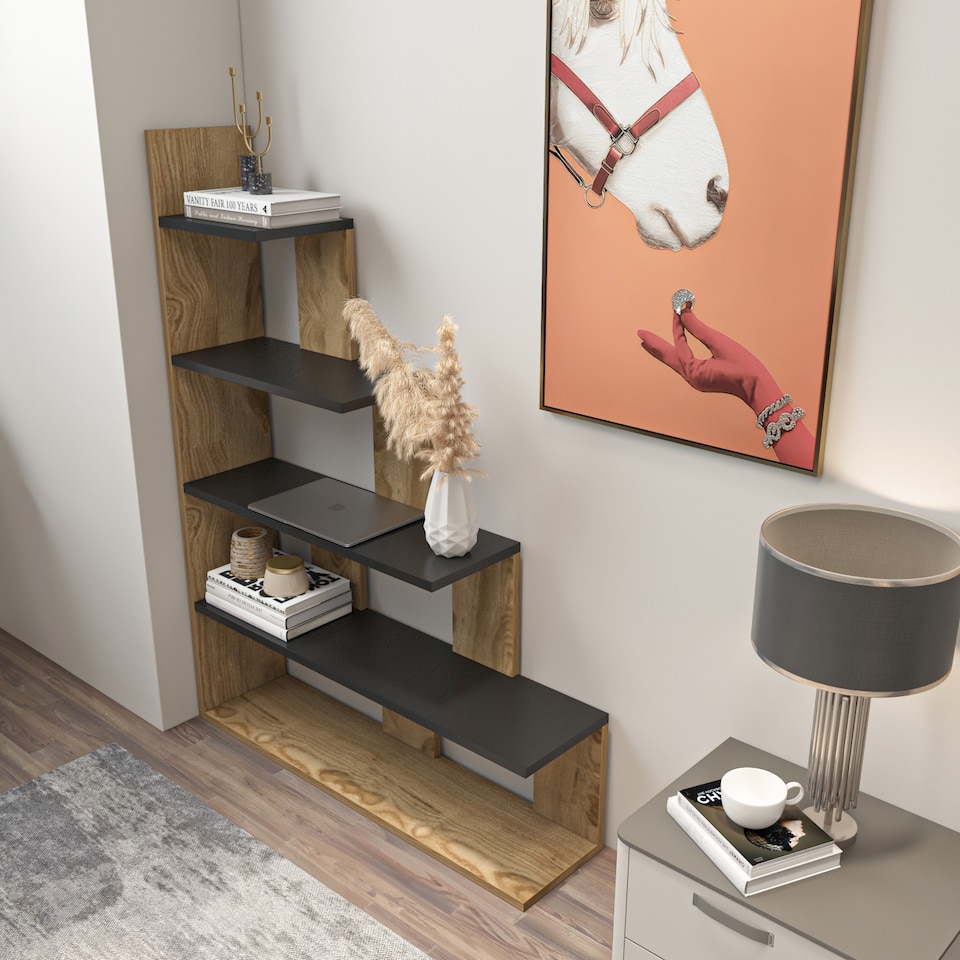 image 1 of Decorotika Echo Ladder Bookcase 5-tier Decorotika Echo Ladder Bookcase 5-tier - 120 cm H x 90 cm W x 21,8 cm D
