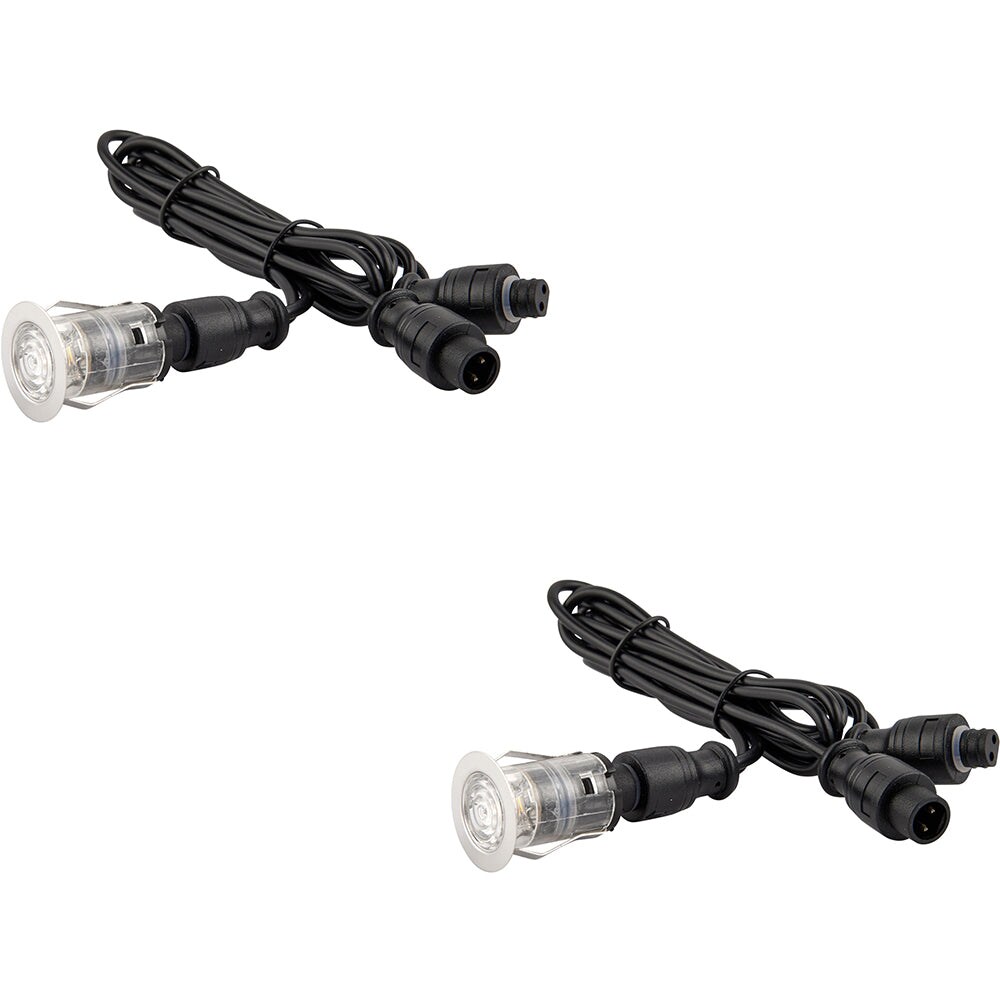 Loops 2 PACK Single Recessed 25mm Decking Light Module - 0.75W CCT LED - Steel in Metallics