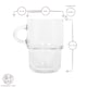 image 3 of LAV Cozy Stacking Glass Coffee Cups - 350ml - Pack of 6 | Clear | Clear