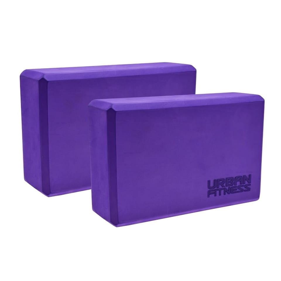 image 1 of Urban Fitness Yoga Brick Pair, High-Density Eva Foam Set Of 2 Yoga Blocks For Stretching, Pilates, Support, Balance, Stability, Flexibility, Posture, Core Strength, Home Gym Accessory, Purple
