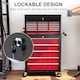 image 6 of HOMCOM 2 in 1 Rolling Tool Cabinet on Wheels with 14 Drawers, Pegboard and Side Rack, Lockable Top Tool Chest and Roller Cabinet Combo for Workshop and Home, Red | Red