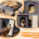 image 4 of Yaheetech 106 cm Cat Tree Tower with Double Condos Dark Grey