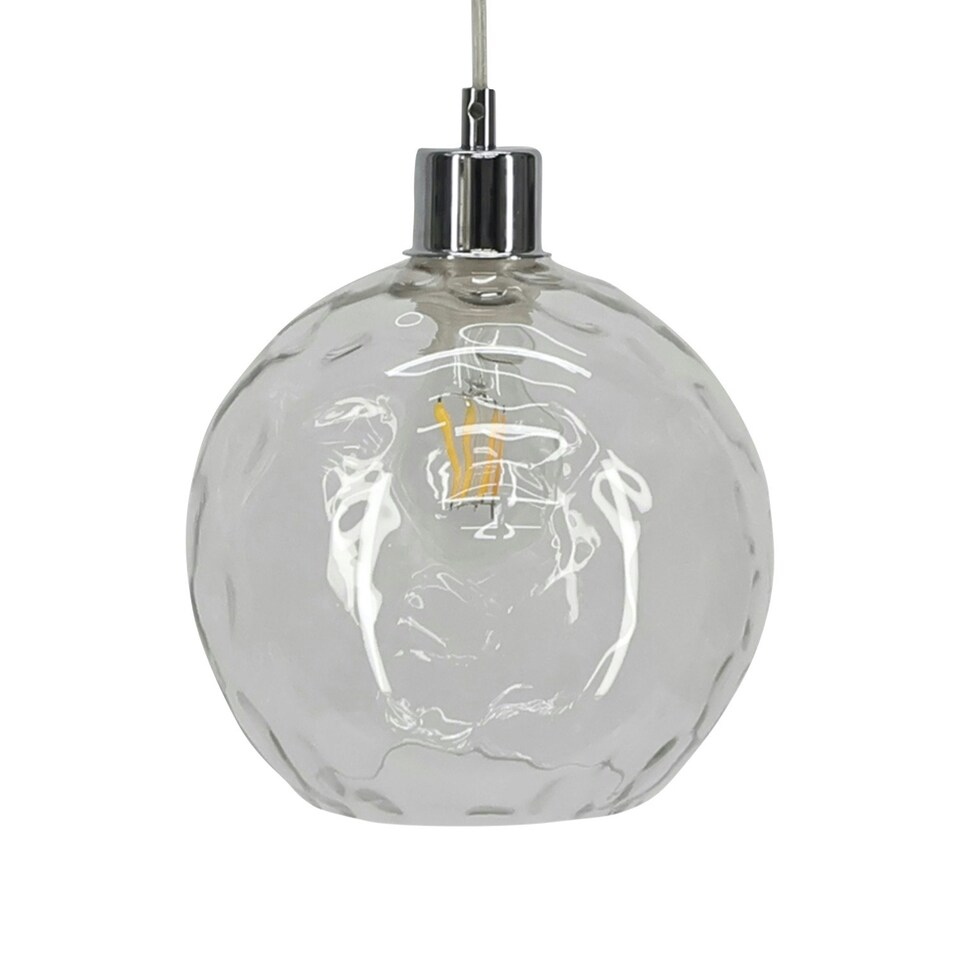 image 1 of First Choice Lighting Barnum Clear Dimpled Glass Easy Fit Pendant Shade Clear