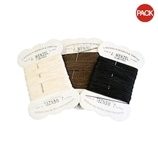 Lincoln Plaiting Thread (Pack of 12) - Black/Brown/White - One Size
