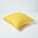 image 3 of Homescapes Cotton Rajput Ribbed Yellow Cushion Cover - 45 x 45 cm | Yellow | Yellow | 45 x 45 cm