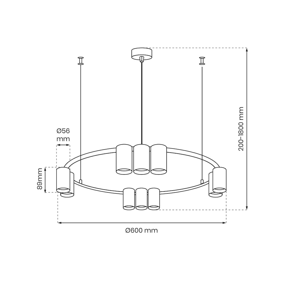 image 1 of Milagro Pendant Light (Circle) Genesis Black 10xGU10