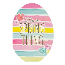 Hallmark Contemporary Egg Shaped Easter New Card 'Spring Thing' Small