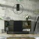 image 8 of Sideboard 140cm Industrial Oak with Black Fronts and Metal Base Multi