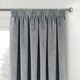 image 2 of Oxford Grey Velvet Curtains 66 x 90 inch (168 x 229 cm) 100% Blackout Pencil Pleat Thermal Noise Reducing Curtains for Bedroom and Living Room