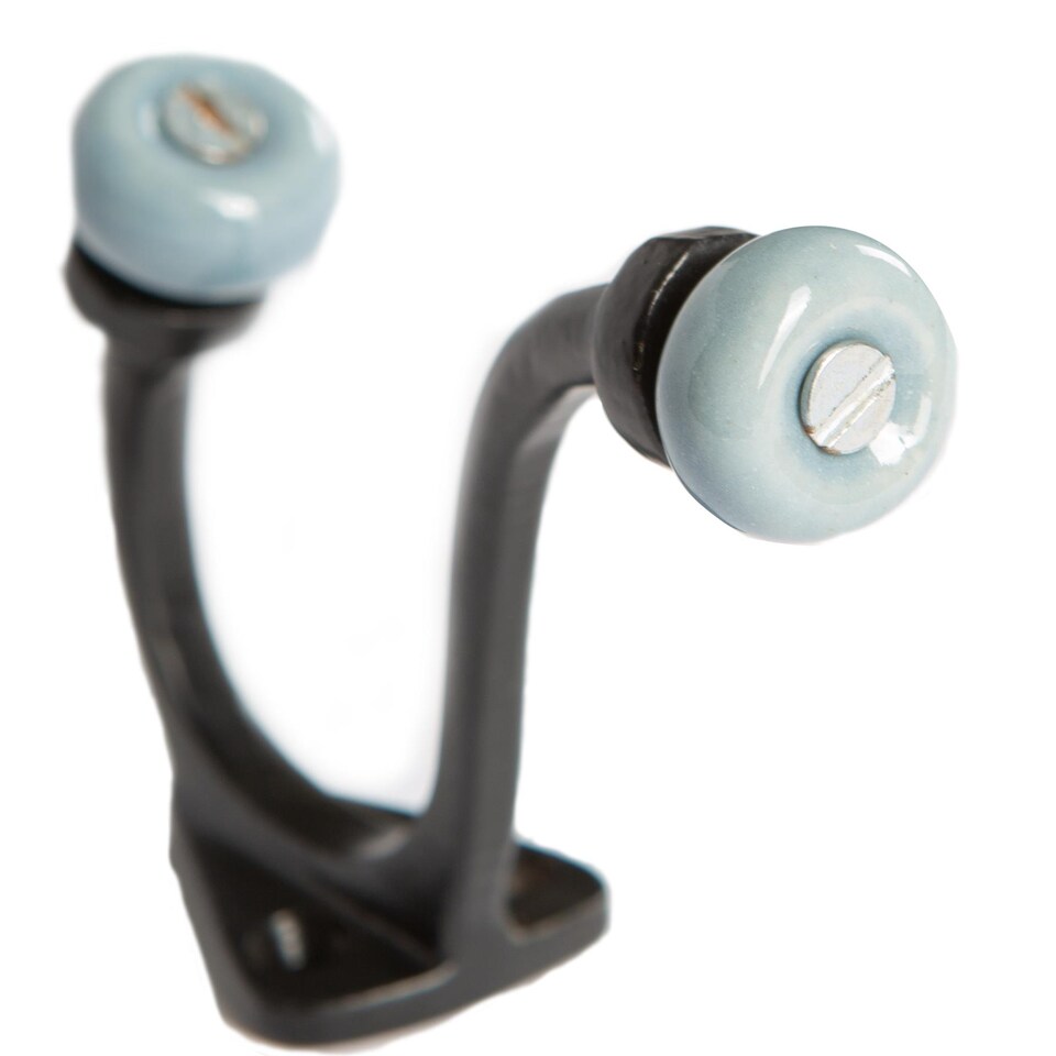 image 1 of Hammer & Tongs Grey Ceramic Ball Hat & Coat Hook - W30mm x H105mm - Black