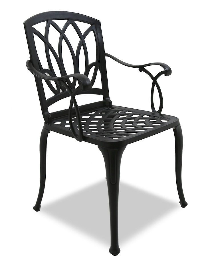 image 1 of Centurion Supports POSITANO Garden and Patio Table and 2 Chairs Cast Aluminium Bistro Set - Black