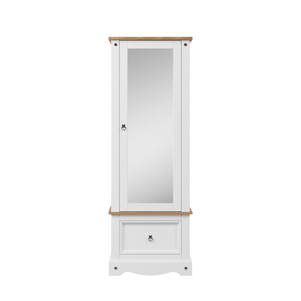 image 1 of Core Products Corona White, Armoire With Mirrored Door H187.7cm x W66cm x D55.5cm White