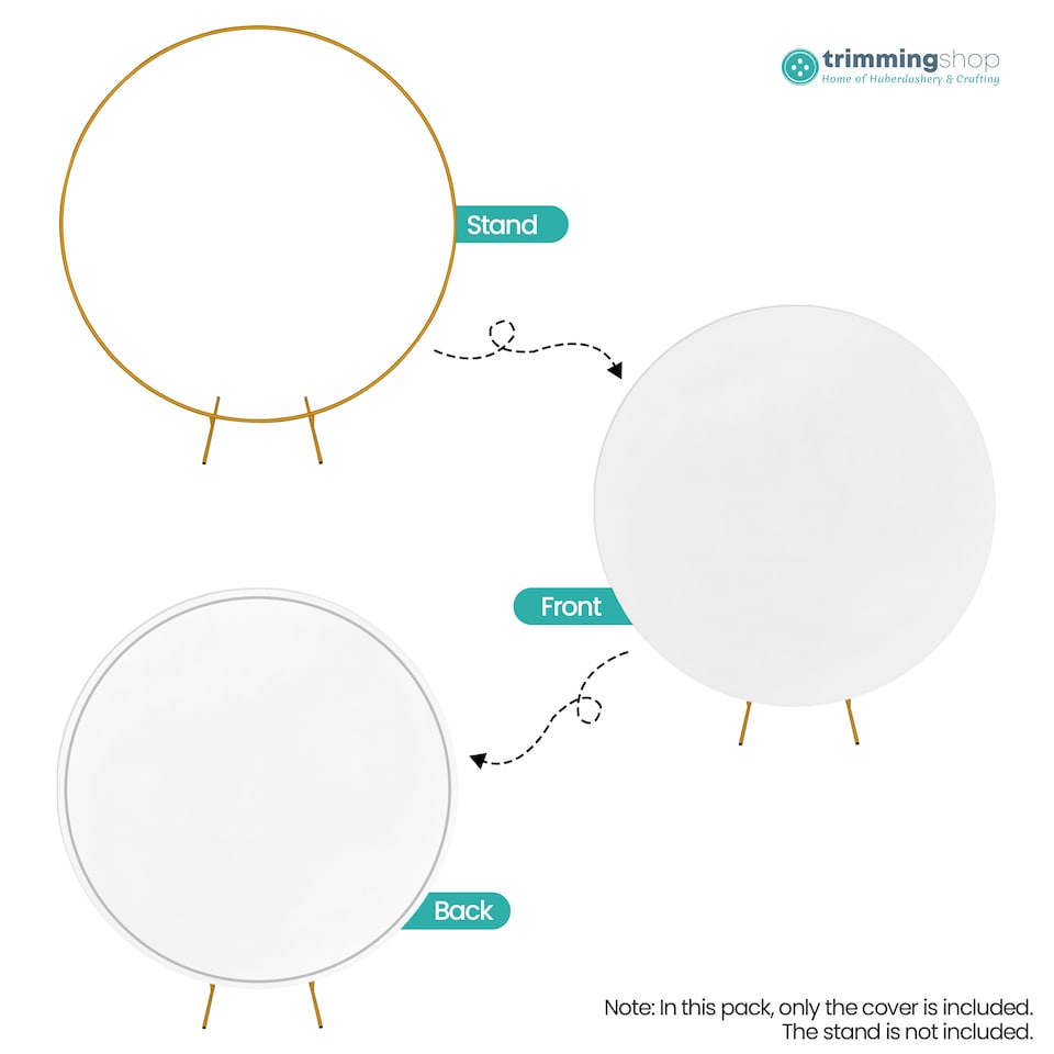 image 1 of 160GSM White Round Arch Backdrop Cover - 200cm