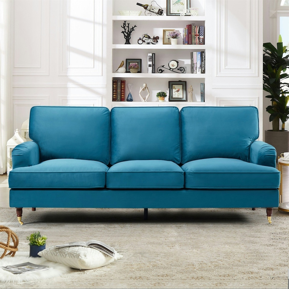 Woodbury 3 Seat Velvet Sofa - Teal