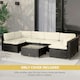 image 5 of Outsunny Garden Rattan Sofa Set Polyester Cover Replacement No Cushion Cream 