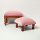 image 6 of Homescapes Mable Pink Velvet Square Footstool