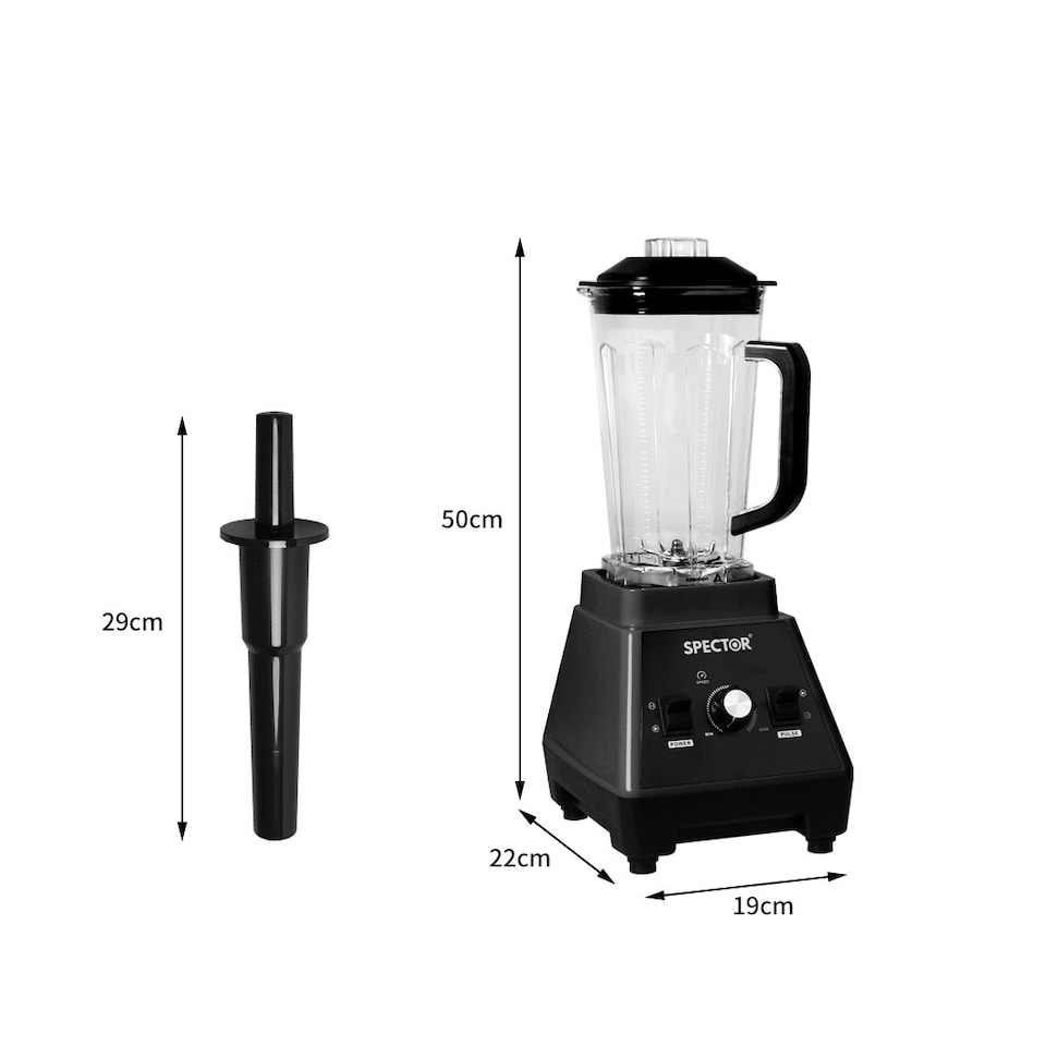 image 1 of Spector 2L Commercial Blender Mixer Food Processor | Black | Black