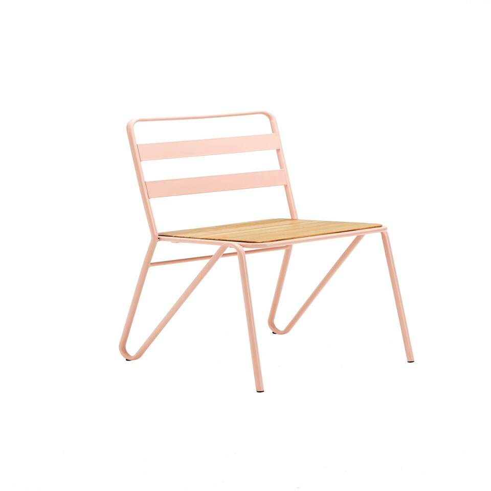 image 1 of Interiors by Premier Pink Metal Chair, Comfy Pink Metal Outdoor Chair, Effortless Cleaning Metal Chair