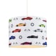image 4 of Modern and Colourful Racing Cars Kids Cotton Fabric Round Drum Lamp Shade - 25cm | Multi | 10"