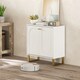 image 6 of HOMCOM Sideboard with Adjustable Shelves & 2 Doors for Living Room, White White | Gold