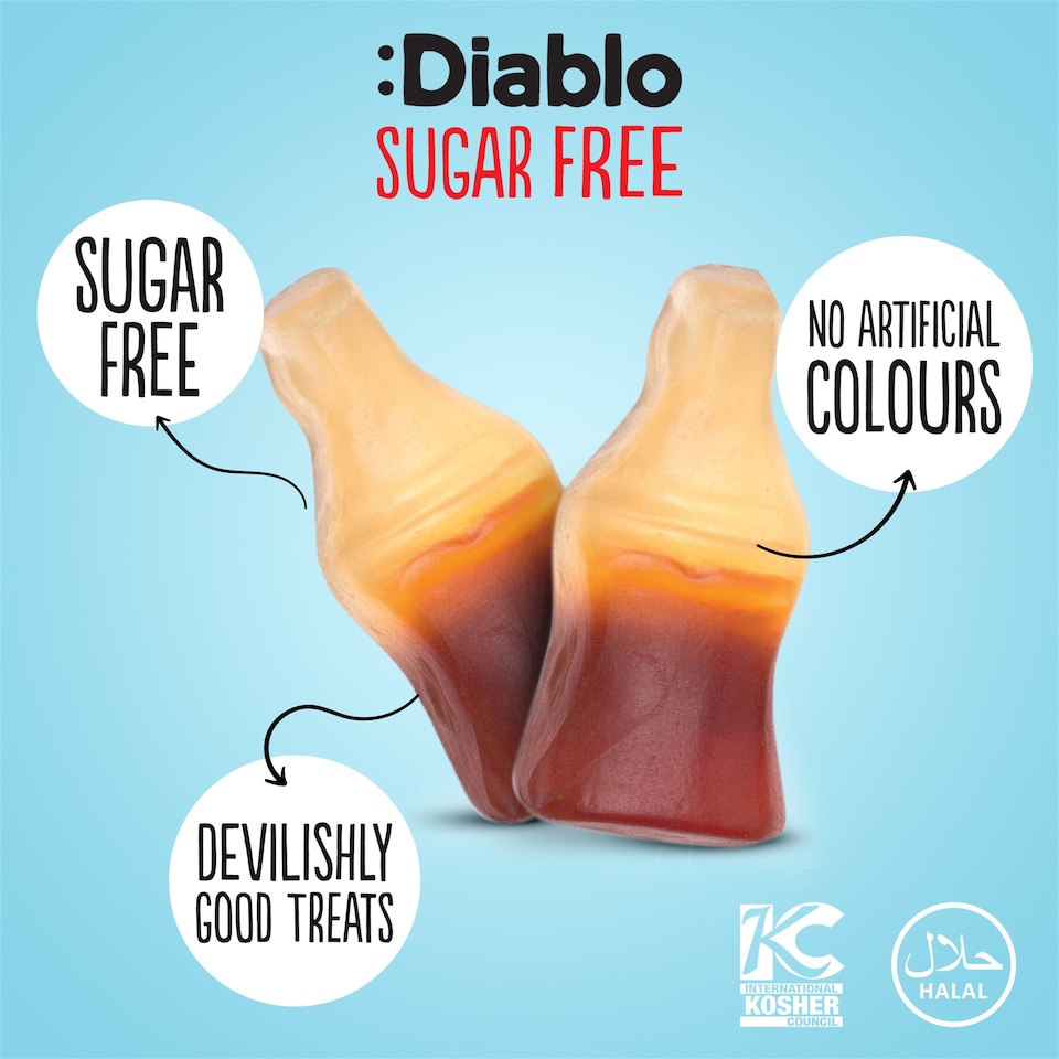 image 1 of Diablo Sugar Free Cola Bottles 75g 6 Pack