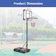 image 2 of Basketball Backborad Hoop Net Set 193-248cm Adjust Basketball Goal System