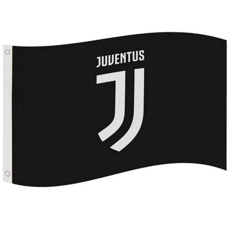 Juventus FC Core Crest Flag - Black/White - One Size