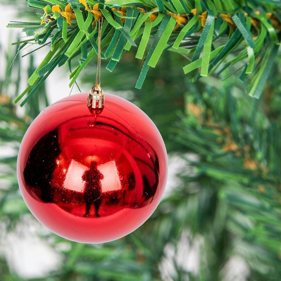 image 1 of 100mm/3Pcs Christmas Baubles Shatterproof Dark Red,Tree Decorations