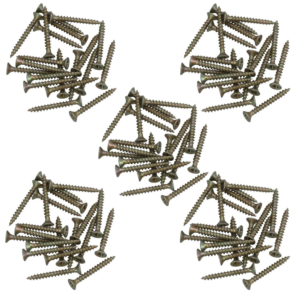 image 1 of 3.5mm x 30mm Countersunk Wood Chipboard Screw Fasteners PZ2 Drive 100pc