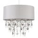 image 1 of Large 40cm Easy Fit Shade in Grey with Acrylic Droplets | Grey | Clear | Large | 1