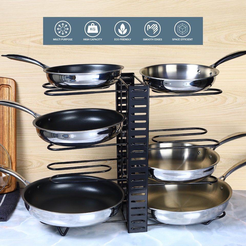 image 1 of Buckingham Multi-Function Pot & Pan Organising Rack - Black | Black