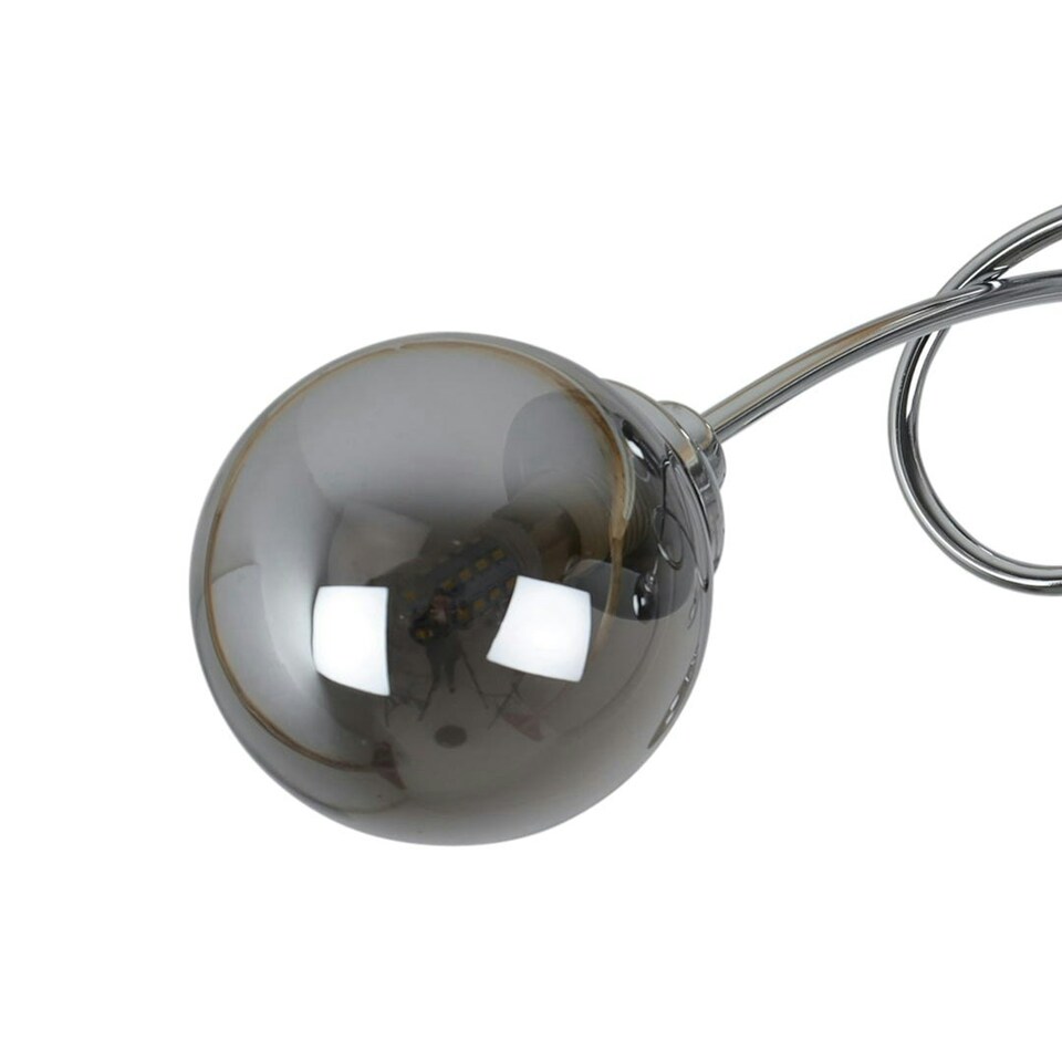 image 1 of Bungo 3 Light Polished Chrome & Smoked Glass Semi Flush Ceiling Light