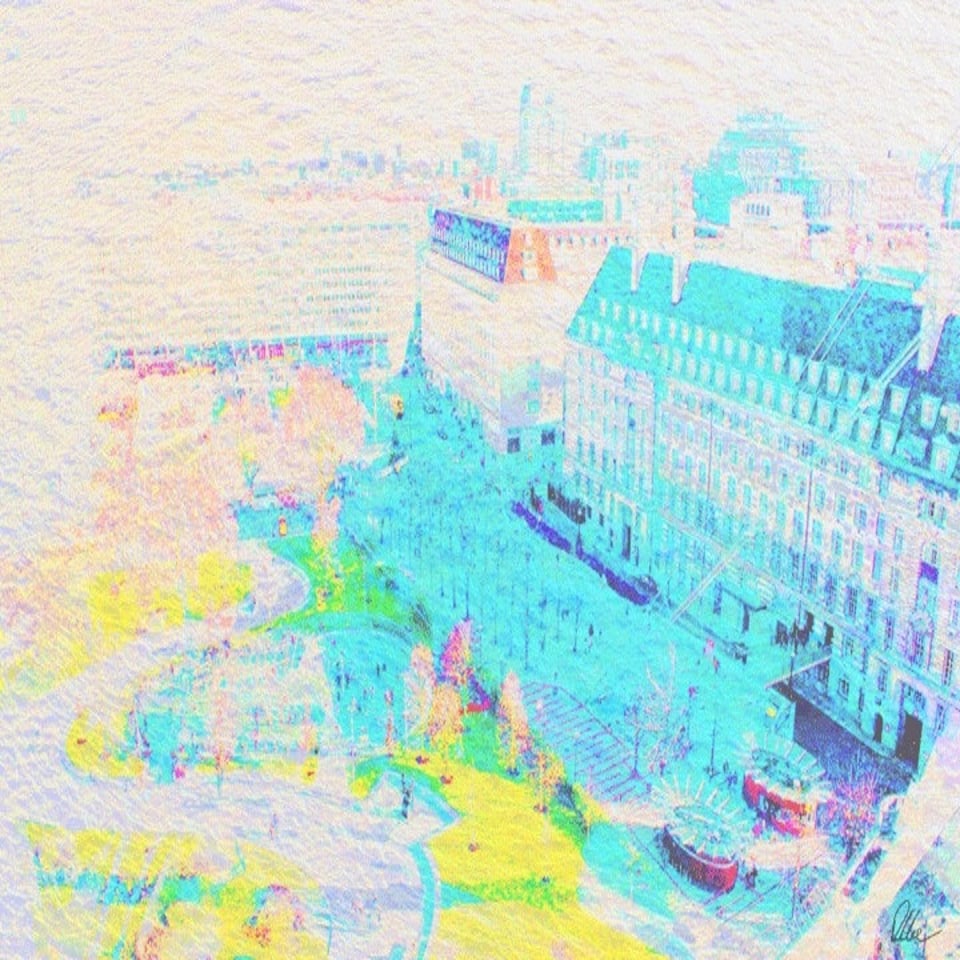 image 1 of London Eye Park (Canvas Print) 12" x 18"