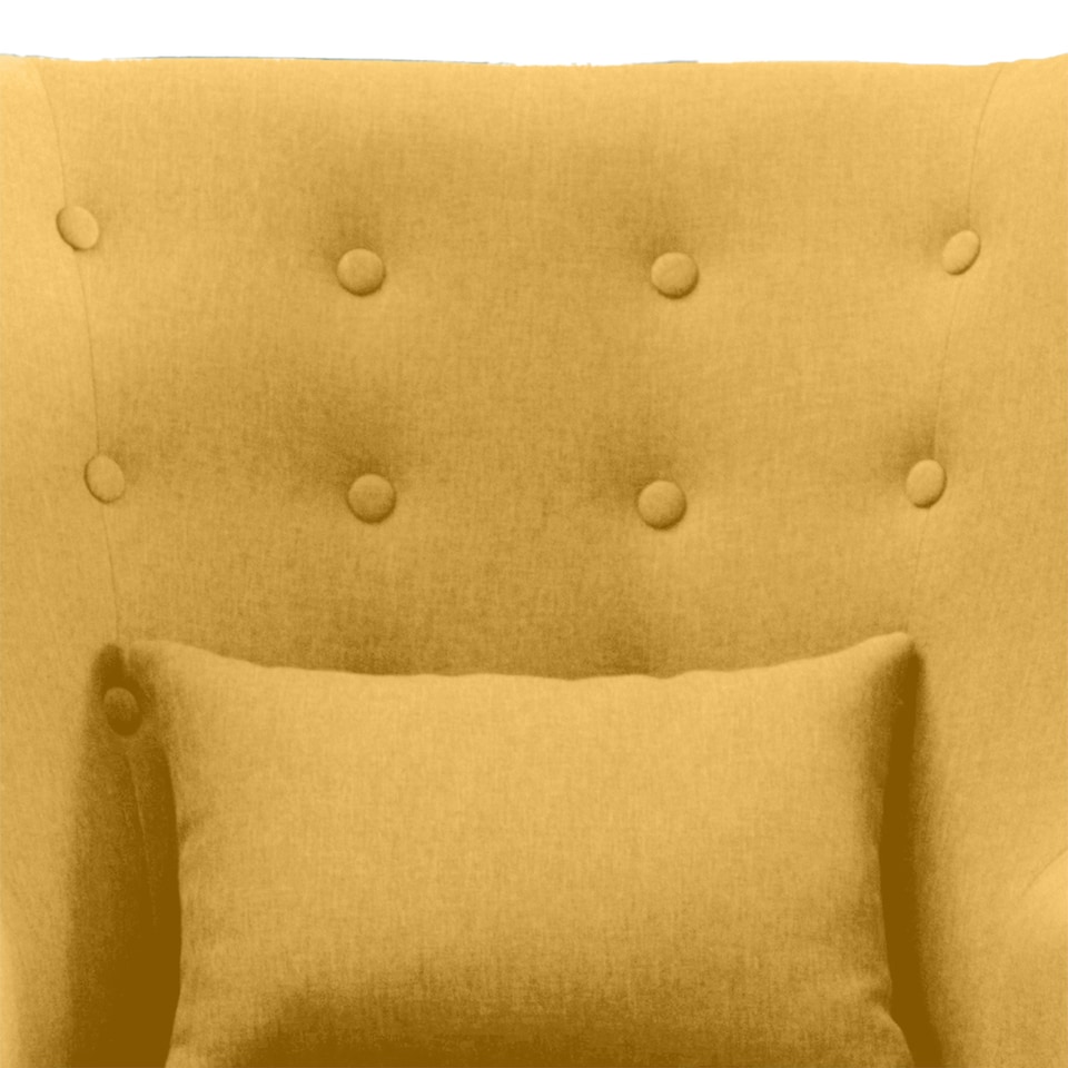image 1 of Winslow Wing Back Fabric Occasional Button Back Modern Accent Armchair (Mustard)