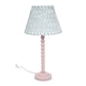image 1 of ValueLights Bobbles Rose Pink Table Lamp Green Arrow Pleat Shade | Pink